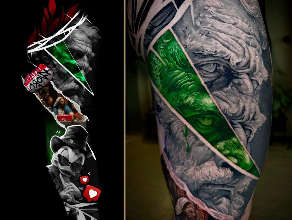 Dizajn tattooja vedno temelji na ideji in željah stranke. Popravki so vključeni v ceno.